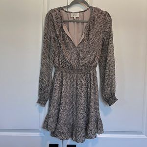 NWOT. Leopard dress with silver throughout. Wayf Dede x Emily. Size M